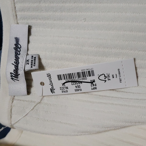 Madewell Ottoman Crop Tee Bright Ivory White 2X - Picture 3 of 6